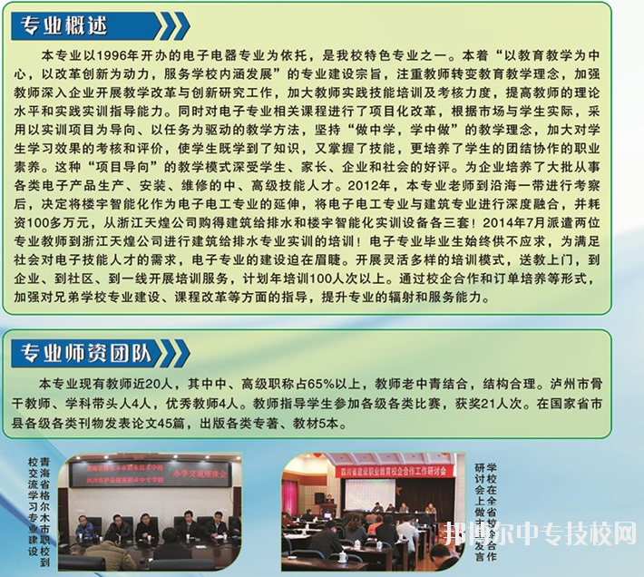 四川省瀘縣建筑職業(yè)中專學(xué)校：樓宇智能化設(shè)備安裝與運(yùn)行專業(yè)